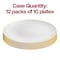 Smarty Had A Party 7.5" White with Gold Rim Organic Round Disposable Plastic Appetizer/Salad Plates (120 Plates), 120PK 937WHG-CASE - alternate 6