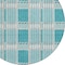 Homeroots 8' Teal Blue Gray And Ivory Round Plaid Washable Indoor Outdoor Area Rug 597591 - alternate 4
