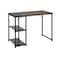 Homeroots 39" Brown and Black Wood and Metal H-Shape Computer Desk 568049 - alternate 4