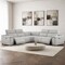 Homeroots Ash Gray Leather Power Reclining L Shaped Five Piece Corner Sectional 643951 - alternate 3