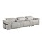 Homeroots 126" Light Gray Top Grain Leather Reclining Metal USB Sofa 720368 - alternate 7