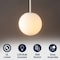 Jonathan Y Bleecker 7.75" Metal/Glass Globe LED Pendant, White JYL9528E - alternate 6