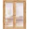 Sartodoors Sliding French Double Pocket Doors Frosted Glass Planum 2102 Oak 64x96 (2* 32x96) Solid Core PLANUM2102DP-DUB-6496 - alternate 1