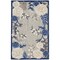 Homeroots 3' X 4' Blue and Gray Floral Indoor Outdoor Area Rug 527634 - alternate 4