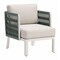 Homeroots 27" Green And White Aluminum Outdoor Accent Chair with White Cushion 668768 - alternate 5