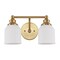 Jonathan Y Lydia 14" 2-Light Farmhouse Cottage Metal LED Vanity Light with Frosted Glass Shades, Brass Gold JYL7550B - alternate 4