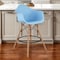 Homeroots 28" Light Blue And Brown Heavy Duty Plastic And Solid Wood Low Back Counter Height Bar Chair 520676 - alternate 1