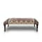 Homeroots 47in Beige Brown and Rust and Black Jute and Wool Blend Upholstered Southwest Distressed Bench 483750 - alternate 3