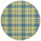 Homeroots 8' Yellow Blue And Ivory Round Plaid Washable Indoor Outdoor Area Rug 597137 - alternate 4