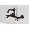 Kingston Brass Two-Handle Wall Mount Bridge Kitchen Faucet, Oil Rubbed Bronze KS3255AX - alternate 2