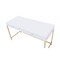 Homeroots 47" White and Gold Computer Desk With Two Drawers 347510 - alternate 3
