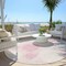 Homeroots 8' Pink Gray And Ivory Round Geometric Washable Indoor Outdoor Area Rug 593614 - alternate 2