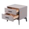 Homeroots 20" Gray and Black Fabric Wood and Steel End Table With Two Drawers 556561 - alternate 3