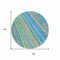 Homeroots 8' Denim Blue Sky Blue And Gold Round Striped Washable Indoor Outdoor Area Rug 614973 - alternate 4