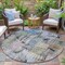 Homeroots 8' Blue Black And Copper Round Abstract Washable Indoor Outdoor Area Rug 630947 - alternate 4