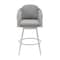Homeroots 40" Light Gray Metal Swivel Outdoor Counter Height Bar chair with Footrest 571181 - alternate 7