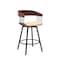 Armen Living Athena 27in Swivel Walnut Wood Counter Stool in Cream Faux Leather with Black Metal LCATBAWACR26 - alternate 1