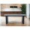 Homeroots 114" Smoked Rectangular Manufactured Wood Self-Storing Leaf Dining Table 487880 - alternate 2