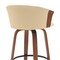 Homeroots 30" Cream And Wood Brown Faux Leather Swivel Bar Height Bar Chair 534422 - alternate 4