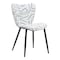 Homeroots Set of Two White and Black Upholstered Faux Shearling Dining Side Chairs 571485 - alternate 4