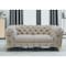 Homeroots 74in Beige And Gold Velvet Chesterfield Loveseat 489282 - alternate 4