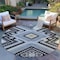 Homeroots 8' Black Gray And Ivory Round Tribal Washable Indoor Outdoor Area Rug 598096 - alternate 3