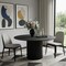 Homeroots 60" Black Solid Wood Pedestal Base Round Top Dining Table 721043 - alternate 4