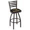 Holland Bar Stool Co 36" Blk Wrinkle Southern Miss Swivel Bar Stool, Ladder Back L01436SouMis - alternate 1