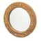 Homeroots 11" Brown Solid Wood Round Accent Mirror 476685 - alternate 4