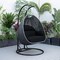 Leisuremod Mendoza Charcoal Wicker Hanging 2 person Egg Swing Chair with Dark Grey Cushions MSCCH-53DGR - alternate 8
