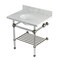 Kingston Brass 30-Inch Carrara Marble Console Sink with Acrylic Legs and Shelf, 8-Inch, 3-Hole KVPB3030MAB8 - alternate 1