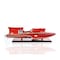 Homeroots 7" Red Manufactured Wood Hand Painted Decorative Boat 401870 - alternate 7