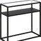 Homeroots 24" Black And Clear Glass And Steel End Table With Shelf 544194 - alternate 2