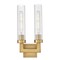 Z-Lite Beau 2 Light Wall Sconce, Rubbed Brass/Clear Ribbed, 8 In W 740-2S-RB - alternate 4