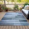 Homeroots 5' X 8' Denim Blue And Ivory Striped Washable Indoor Outdoor Area Rug 630982 - alternate 5