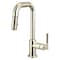 Brizo Litze Pull-Down Prep Faucet with Square Spout, Knurled Handle Polished Nickel 63953LF-PN - alternate 2