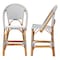 Bali & Pari Genica Classic French Two-Tone Navy and White Weaving and Natural Rattan 2-Piece Counter Stool Set 251-2PC-13956-ZORO - alternate 3