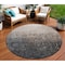 Homeroots 8' Khaki And Dark Gray Round Ombre Washable Indoor Outdoor Area Rug 602877 - alternate 1