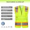 Protectx Safety Vest M Class Class 2 , Zipper Front 7 Pockets SV-120-FM7-GN-M-01 - alternate 2