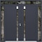 Vdomdoors Aluminum Double Doors Cynex 6777 Grey 2 Sidelights and Top Transom Mirrored Clear Glass Modern Pain CYNEX6777DEXD-GRE-W12+72+12xH80+16-RH-I - alternate 1