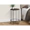 Monarch Specialties Accent Table, Round, Nightstand, Dark Oak Laminate, Black Metal, Contemporary I 3756 - alternate 1