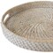 Homeroots 18in Whitewash Round Rattan Indoor Outdoor Handmade Tray With Handles 476488 - alternate 2