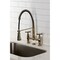 Kingston Brass Double-Handle Deck-Mount Pre-Rinse Bridge Kitchen Faucet, Antique Brass GS1273BEX - alternate 3