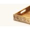 Homeroots Set of Three Natural Rectangular Solid Wood Floral Handmade Serving Tray With Handles 526350 - alternate 3