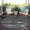 Homeroots 8' Black Ivory And Gold Round Abstract Washable Indoor Outdoor Area Rug 601034 - alternate 4