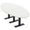 Skutchi Designs 8ft Oval Conference Table With Power | Harmony Series | 6 Person Meeting Room Table HAR-OVL-48X96-T.BK-W960-NA - alternate 1