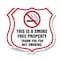 Signmission No Smoking Shield Sign This Is A Smoke F, 12 inch X 12 inch, Plastic Sign, 2PK SHI-P-2PACK-12-402 - alternate 1