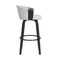 Homeroots 26" Light Gray And Black Fabric Swivel Counter Height Bar Chair 534420 - alternate 1