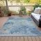 Homeroots 9' X 12' Teal Blue And Beige Abstract Washable Indoor Outdoor Area Rug 630901 - alternate 4