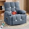 Homeroots 39" Blue Tufted Chenille Heated Massage Swivel Rocker Recliner With USB 692819 - alternate 4